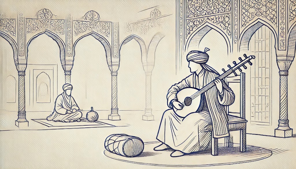 Musicien dans un palais arabe