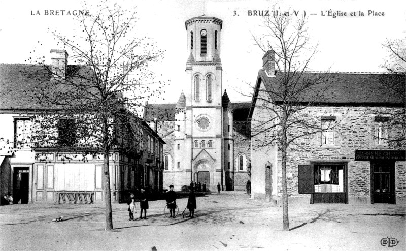 Eglise de Bruz avant sa destruction