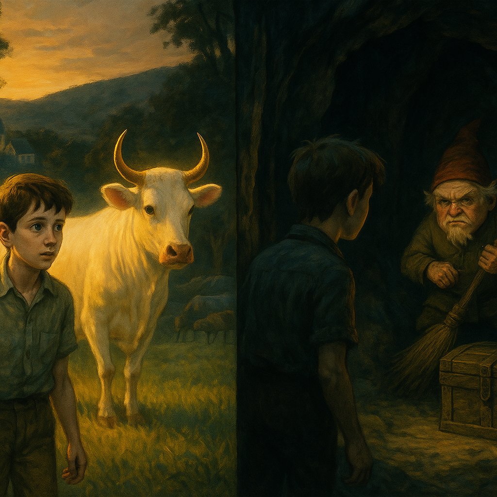 Le lutin et la vache aux cornes d'or