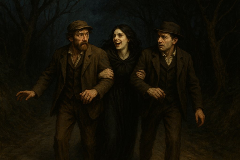La Dame en Noire et les deux hommes