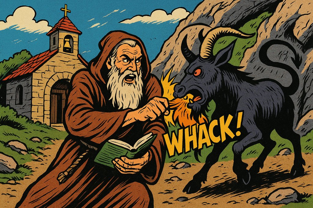 Ermite et bouc noir