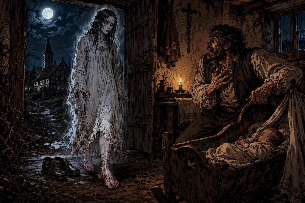 La femme revenant pour allaiter
