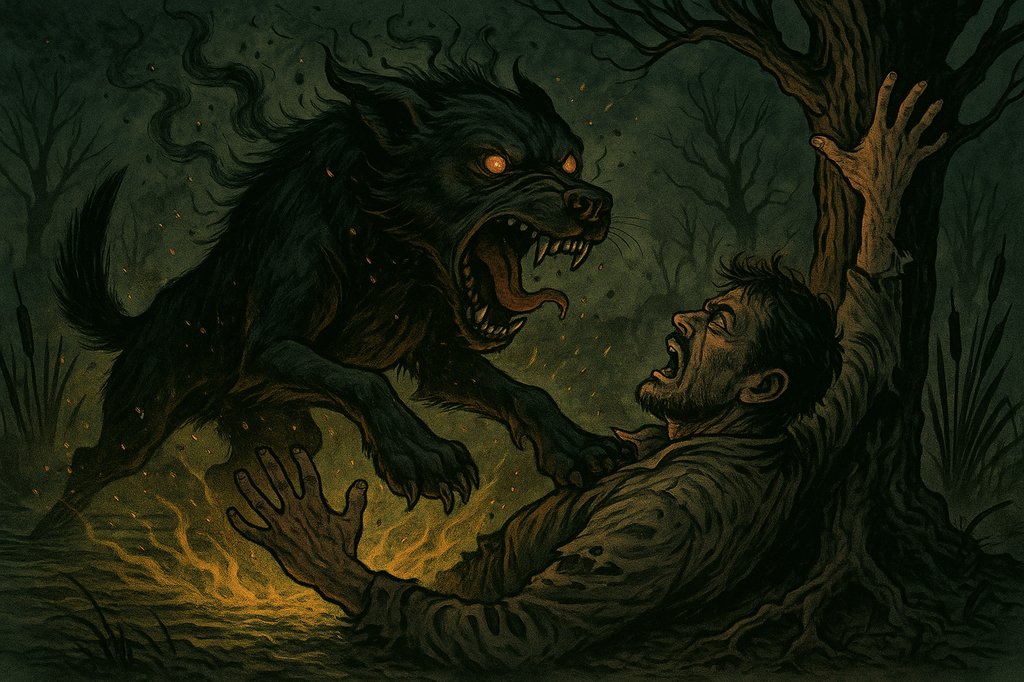 Le loup noir du marais