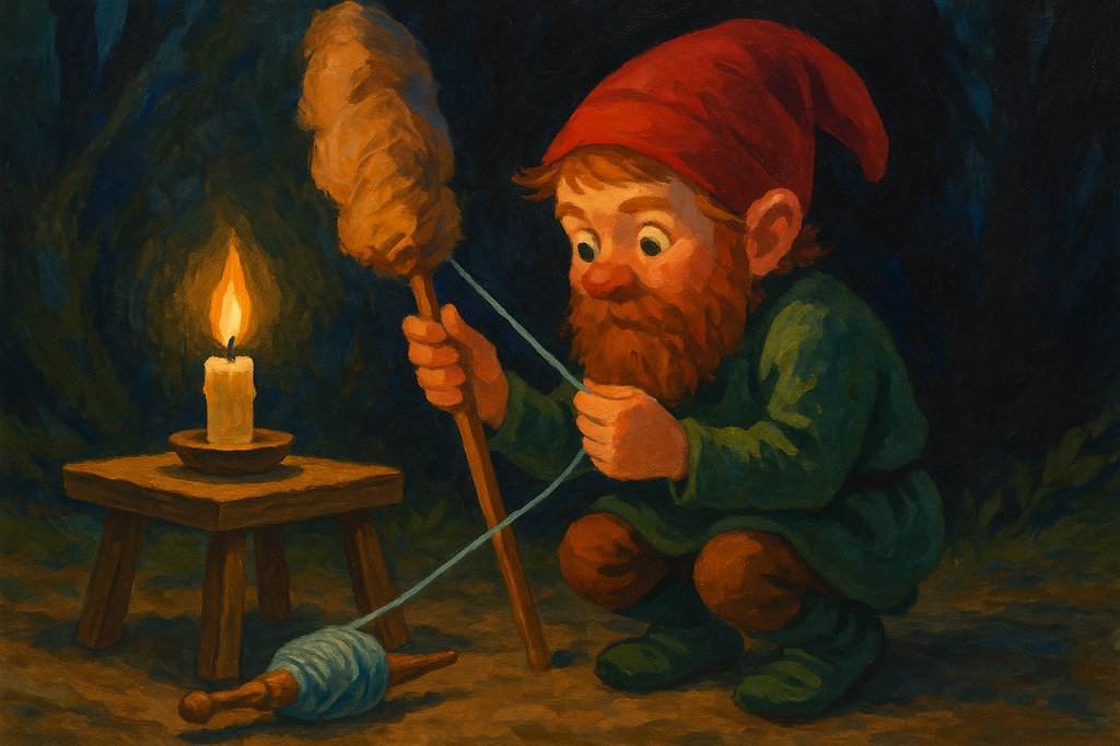 Un lutin et sa quenouille