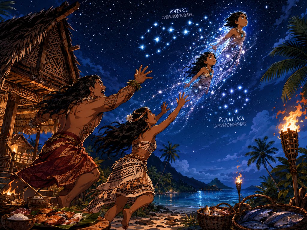 L'origine des étoiles Matarii et Pipiri Ma