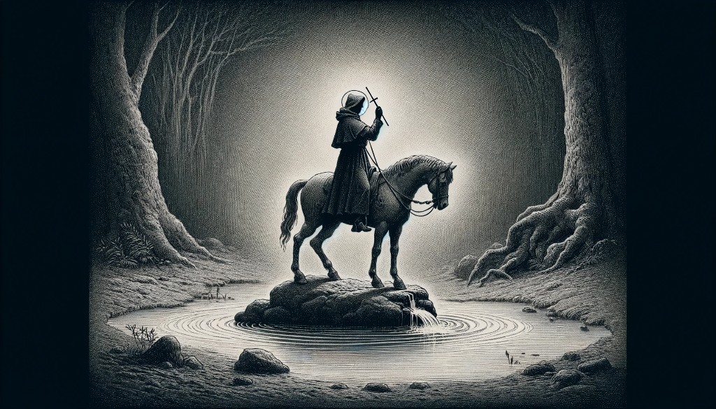 Saint Martin à cheval et sa fontaine