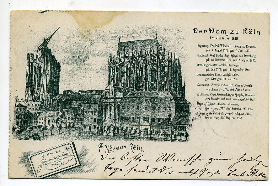 La cathédrale de Cologne en 1825