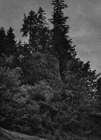 Ruines du château de Vanel en 1934