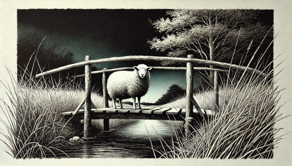 Mouton sur un pont