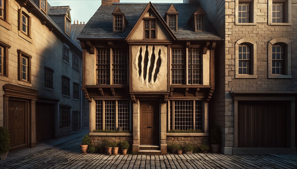 Maison avec griffures