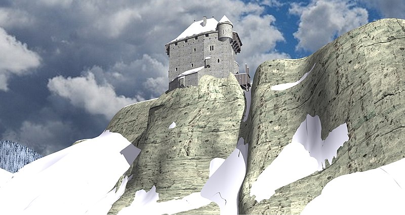 Reconstitution 3D du château de l'Aigle