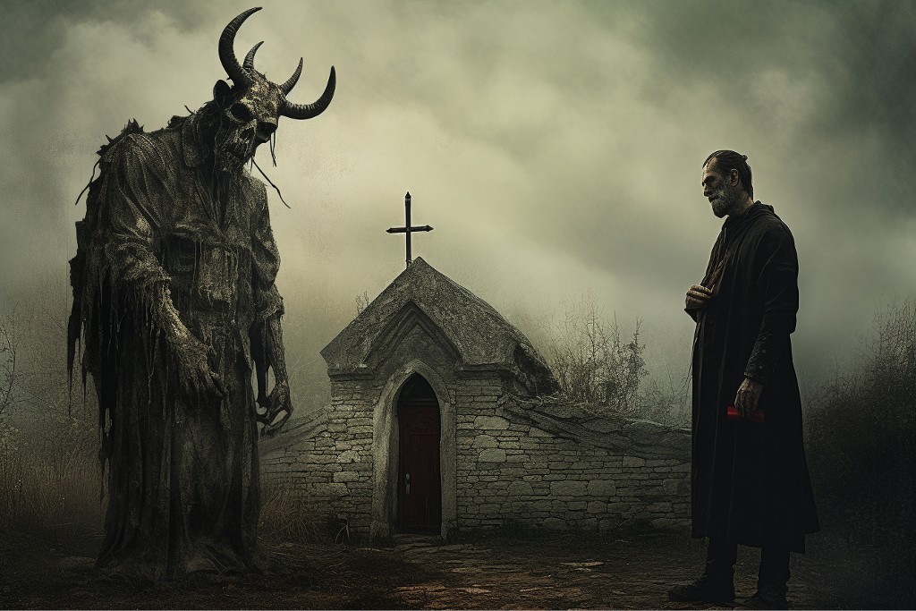 Le diable devant l'église