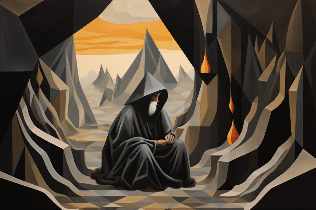 Ermite dans sa grotte