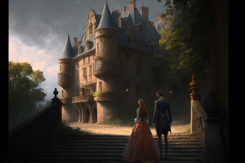 Devant le château de la fée