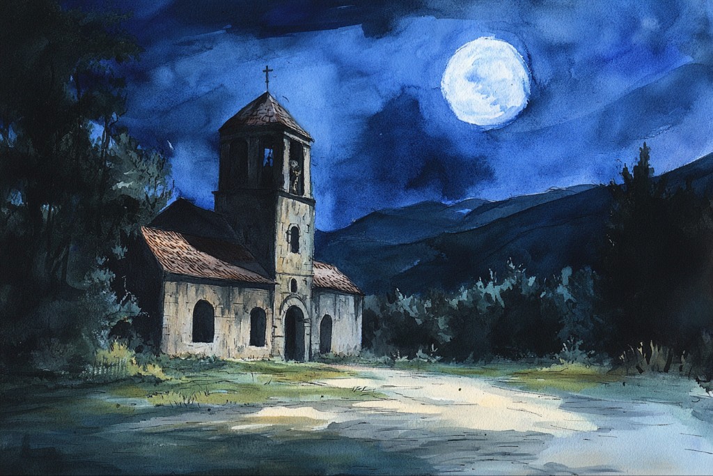 Couvent dans la nuit