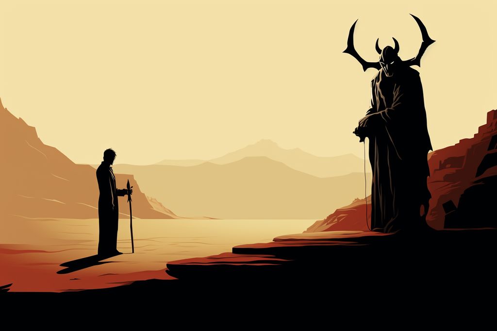 Diable et prêtre dans le desert