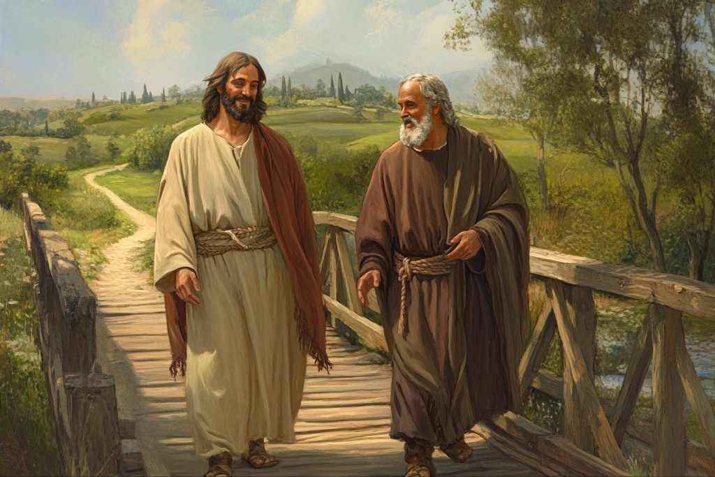 Jésus et Saint Pierre sur le pont