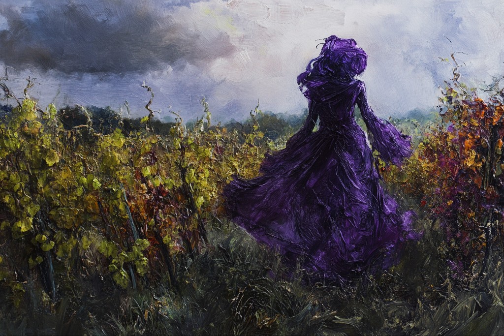 Le fantôme de la jeune femme dans la vigne