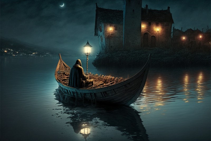 Un homme sur la rivière