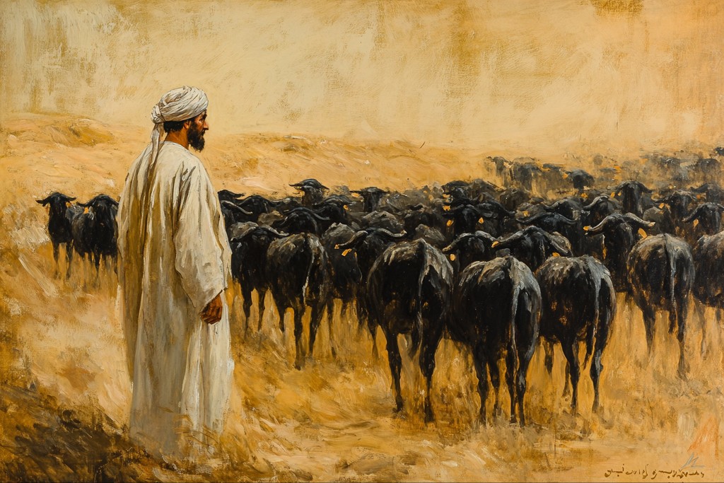 Le vieil homme et les vaches noires
