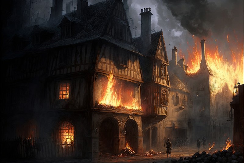 Une ville en feu