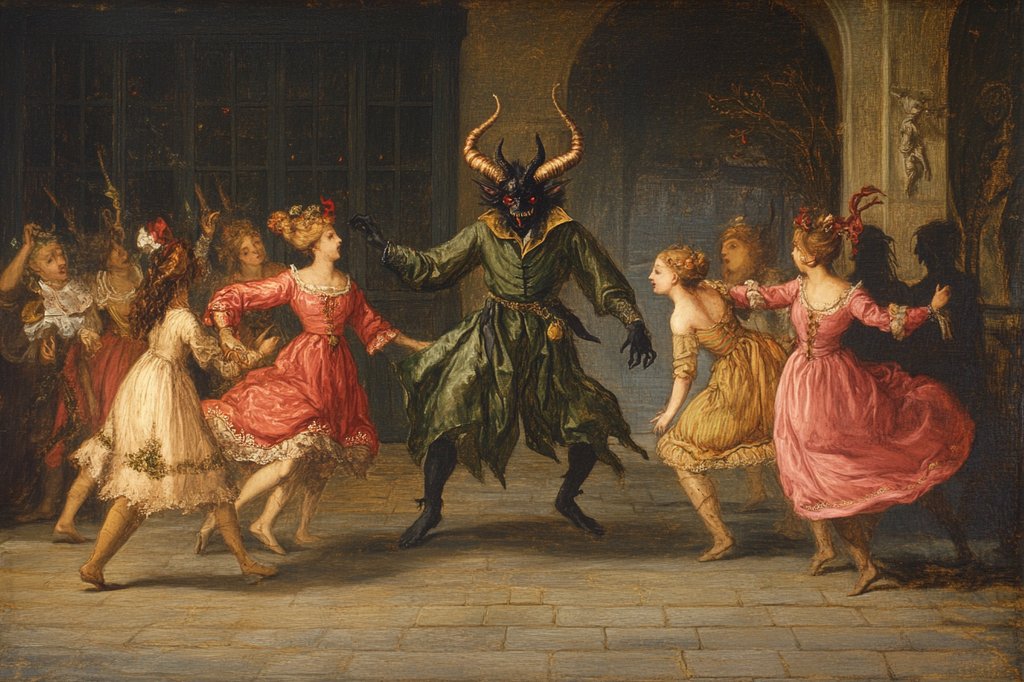 Diable dansant avec des jeunes femmes