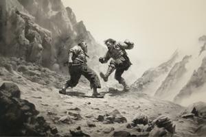 Deux hommes se battent