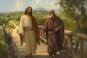 Jésus et Saint Pierre sur le pont