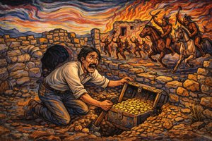 Le trésor et l'attaque des indiens