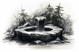 Une fontaine dans la forêt